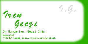 iren geczi business card