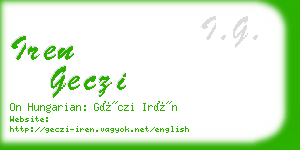 iren geczi business card